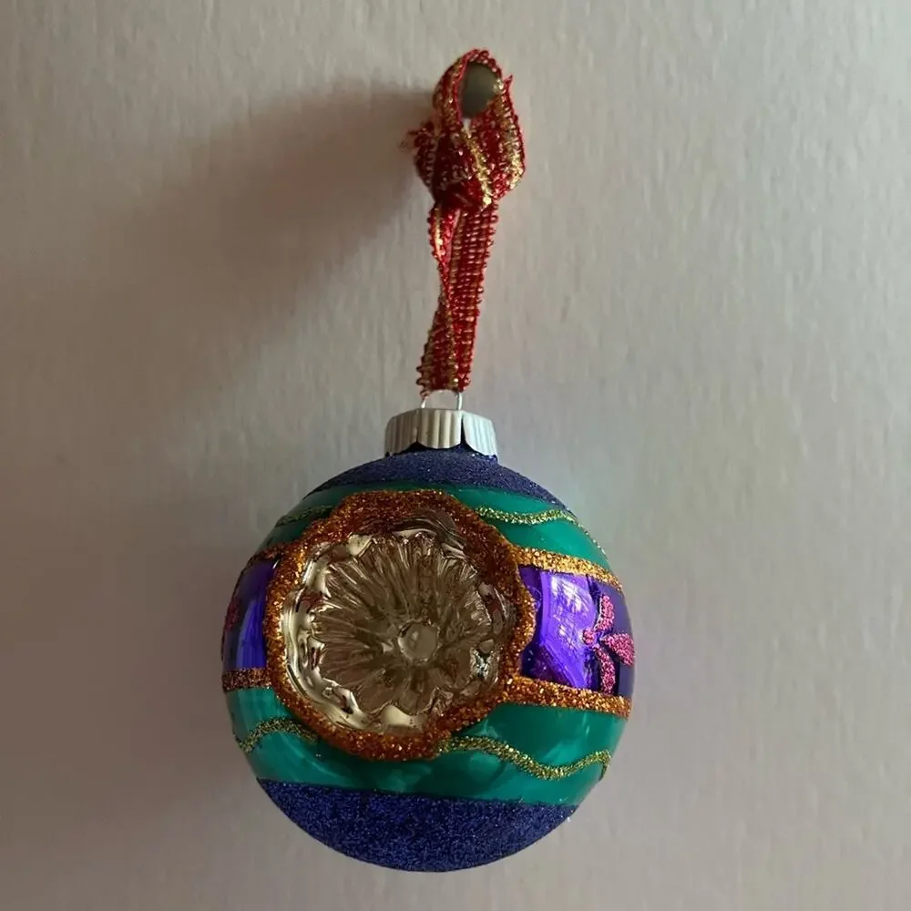 Polish Glass Vintage Christmas Ornaments - Set of 8